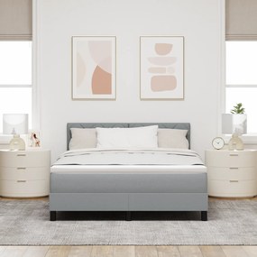 vidaXL Κρεβάτι Box Spring με Στρώμα Ανοιχτό Γκρι 140x200 εκ Ύφασμα