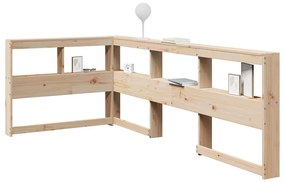 βιβλιοθήκη κεφαλάρι σε σχήμα L 90 εκ. Ξύλο Πεύκου