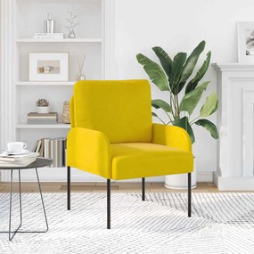 vidaXL Καναπέδες με μαξιλάρι 55cm Κίτρινο Κόντρα πλακέ