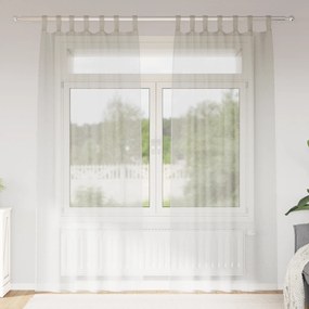 vidaXL Κουρτίνες με κουρτίνες 2 pcs Κρεμ 140 x 225 cm Πολυεστέρας