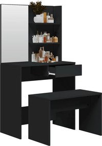 vidaXL Μπουντουάρ Σετ Μαύρο 74,5 x 40 x 141 εκ.