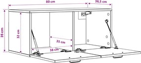 vidaXL Ντουλάπα Τοίχου Μαύρη δρυς 80 x 36,5 x 35 cm