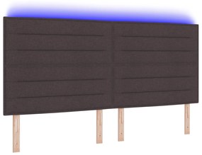 vidaXL LED Κεφαλάρι Γραμμών Σχεδίου Σκούρο Καφέ 100 εκ. Ύφασμα