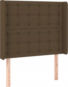 vidaXL Κρεβάτι Boxspring με Στρώμα &amp; LED Σκ.Καφέ 90x200 εκ. Υφασμάτινο