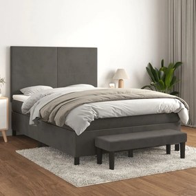 ΚΡΕΒΑΤΙ BOXSPRING ΜΕ ΣΤΡΩΜΑ ΣΚΟΥΡΟ ΓΚΡΙ 140X200 ΕΚ. ΒΕΛΟΥΔΙΝΟ 3137726