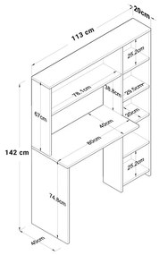 Γραφείο με βιβλιοθήκη Janson pakoworld sonoma 113x40x142εκ