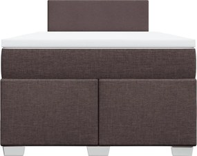 vidaXL Κρεβάτι Boxspring με Στρώμα Σκούρο Καφέ 120x190 εκ Υφασμάτινο