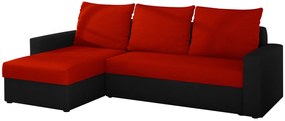Γωνιακός καναπές Luno-Κόκκινο – Μαύρο - 237.00Χ150.00Χ90.00cm