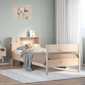 vidaXL Κρεβάτι Βιβλιοθήκη Χωρίς Στρώμα 100x200 εκ Μασίφ Ξύλο Πεύκου