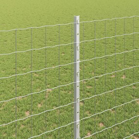 vidaXL Περίφραξη Euro με Στήλη 10 x 1,5 m Γαλβανισμένος Χάλυβας Ασημί