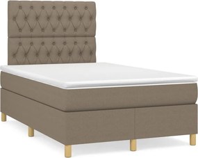 vidaXL Κρεβάτι Boxspring με Στρώμα Taupe 120x200 εκ. Υφασμάτινο