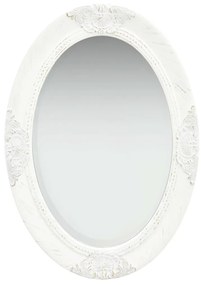 Καθρέφτης Τοίχου με Μπαρόκ Στιλ Λευκός 50 x 70 εκ.