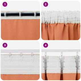 vidaXL Κουρτίνες με κουρτίνες 2 pcs Τερακότα 225 x 140 εκ. Πολυεστέρας