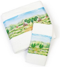 Βρεφικές Πετσέτες (Σετ 2τμχ) Dimcol Farm 340 White
