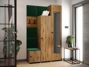 Σετ διαδρόμου Hartford E103, 214x42x44cm, 96 kg, Καθρέφτης, Artisan δρυς, Ταπισερί, Πλαστικοποιημένη μοριοσανίδα, Τοίχου, Εντοιχισμένη | Epipla1.gr