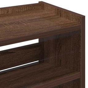 Ράφι παπουτσιών καφέ δρυς 60x25x100 cm Κατασκευασμένο ξύλο - Καφέ