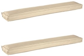 vidaXL Μαξιλάρια Παλέτας για Πάγκο 2 τεμ. Μπεζ 200x40x8 εκ. Υφάσμα Oxford