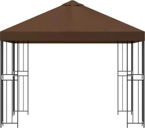 vidaXL Κιόσκι 3 x 3 m Καφέ Πολυεστέρας και Χάλυβας 190 gsm