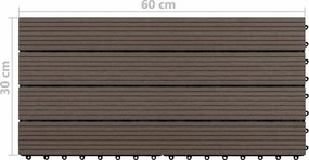 vidaXL Πλάκα Κατασκευής 6 pcs Σκούρο Καφέ 60 x 30 cm WPC