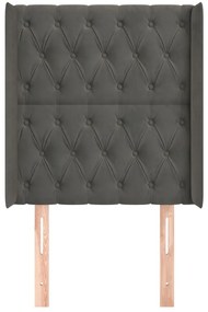 vidaXL Κεφαλάρι με Πτερύγια Σκούρο Γκρι 83x16x118/128εκ.Βελούδινο