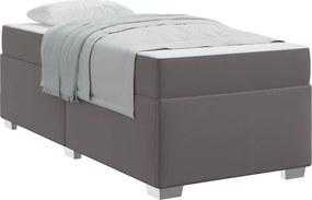 vidaXL Σκελετός Κρεβατιού με στρώμα Γκρι 90 x 190 cm ύφασμα