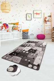Carpet (100 x 160) Cats - Grey Multicolor