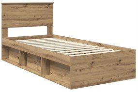 vidaXL Σκελετός Κρεβατιού Καρυδιά Χειροποίητης Εργασίας 75 x 190 cm