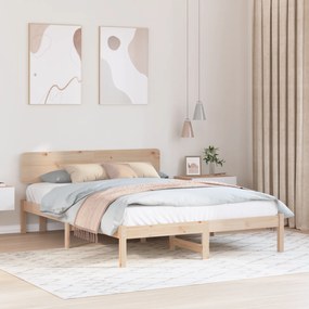 vidaXL Κρεβάτι με κεφαλάρι 160x200 εκ Μασίφ ξύλο πεύκου