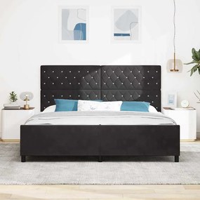 vidaXL Σκελετός Κρεβατιού με κεφαλάρι Μαύρο 200 x 200 cm Βελούδο