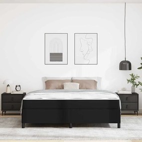 vidaXL Σκελετός κρεβατιού με στρώμα Μαύρο 180 x 200 cm Τεχνητό δέρμα