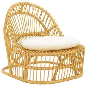 Πολυθρόνα Tromso P.E. Rattan Φυσικό με Εκρού Μαξιλάρι 80x85x98εκ. 80x85x98 εκ.