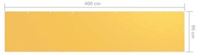 Διαχωριστικό Βεράντας Κίτρινο 90 x 400 εκ. Ύφασμα Oxford - Κίτρινο