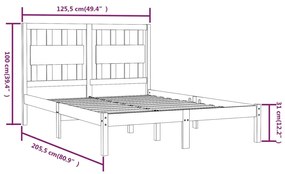 vidaXL Πλαίσιο Κρεβατιού 120 x 200 εκ. από Μασίφ Ξύλο Πεύκου