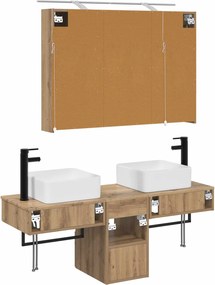 vidaXL Σετ Ντουλαπιών Μπάνιου 4 τμχ. Artisan Δρυς Επεξεργασμένο Ξύλο