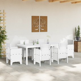 vidaXL Κήπος Τραπέζι Λευκό 200x100x73 εκ. Πολυ Ράττον