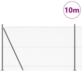 vidaXL Φράχτης Αλυσίδας με 7 Φλαγγερούς Πόλους 1.4x10 μ Γαλβανισμένος Χάλυβας