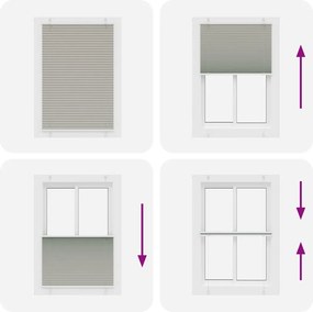 vidaXL Πλισέ περσίδα ανοιχτό γκρι 85x100 cm Πλάτος υφάσματος 84,4 cm