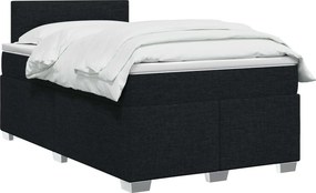 vidaXL Κρεβάτι Box Spring με Στρώμα και LED Μαύρο 120 x 200 cm Ύφασμα