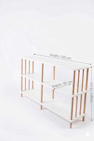 Μπουφές Λευκό LUNOTU 120x30x73