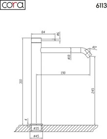 Cora Cosmo 6113 Gold Brushed PVD - Μπαταρία επιτραπέζιου νιπτήρα