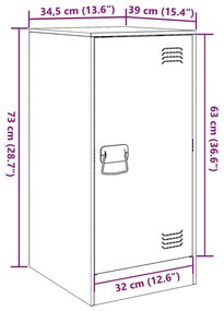 Ντουλάπι Πράσινο Λαδί 34,5 x 39 x 73 εκ. από Ατσάλι - Πράσινο