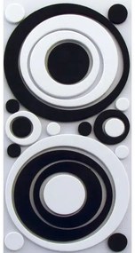 Διακοσμητικά αφρώδη αυτοκόλλητα τοίχου 3D Black &amp; White Circles S