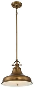 Κρεμαστό Φωτιστικό Οροφής 1xE27 Καμπάνα Φ34cm Emery Elstead Lighting-QZ-EMERY-P-M-WS-Ορείχαλκος QZ-EMERY-P-M-WS