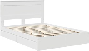 vidaXL Κρεβάτι Αποθήκης Λευκό 140 x 200 cm Επεξεργασμένο ξύλο