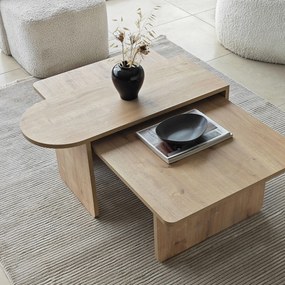 Σετ Τραπεζιών Σαλονιού Μπρονζέ / Sapphire Δρυς LEFLOR 82x60x35