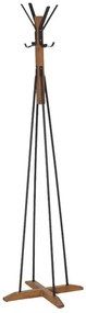 Καλόγερος Myra 120-000119 Φ40x160cm Walnut-Black Μέταλλο,Ξύλο