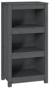 vidaXL Βιβλιοθήκη Γκρι 50 x 35 x 97 εκ. από Μασίφ Ξύλο Πεύκου