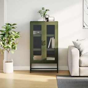 vidaXL Highboard Ελαιοπράσινο 68x39x123 cm Ατσάλι