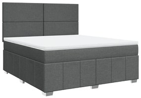 ΚΡΕΒΑΤΙ BOXSPRING ΜΕ ΣΤΡΩΜΑ ΣΚΟΥΡΟ ΓΚΡΙ 180X200 ΕΚ ΥΦΑΣΜΑΤΙΝ 3294041