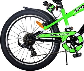Sportivo 20 Inch 28 cm Boys 7SP Caliper Green/Black